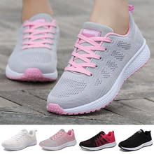 Sport Shoes For Women Tennis Shoes 2020 Lace-Up Fashion Breathable Mesh Flat Sneakers Casual Shoes Calzado Deportivo Mujer 2024 - купить недорого