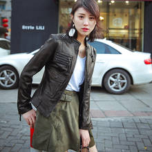 Women's Real Leather Short 100% Sheepskin Coat Women 2020 Spring Motorcycle Biker Jacket Korean Slim Fit QBL-03 KJ4151 2024 - buy cheap