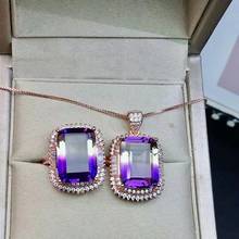 SHILOVEM 925 STERLING SILVER PIEZOELECTRIC AMETRINE PENDANTS RINGS FINE JEWELRY NECKLACE WEDDING GIFT 10*14MM  JCTZ1014881AGZJ 2024 - buy cheap