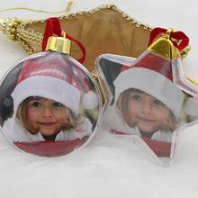 Christmas Transparent Plastic Photo Five-star Ball Christmas Decorations Xmas Tree Hanging Decor For Home DIY Party Kids Gifts 2024 - buy cheap