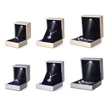 LED Light Jewelry Display Bracelet Necklace Wedding Engagement Ring Box Storage Case Holder Gift 2 Colors 2024 - buy cheap