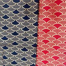 Japanese Style Cotton Bronze Fabric For Sewing Kimono Dolls & Bags Navy Blue Red Needlework Cloth 2024 - buy cheap