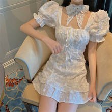 Женское платье с квадратным вырезом, белое платье с цветочным принтом во французском стиле размера плюс, новые летние платья 2024 - купить недорого