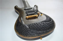 Alta qualidade edição personalizada artesanal gravada em raven bird eagle guitarra elétrica frete grátis 2024 - compre barato