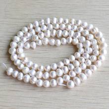 Natural freshwater Pearl Irregular round loose beads 7-8mm for jewelry accessories making wholesale 105pcs/lot free shipping 2024 - buy cheap