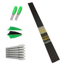 Archery  SP 500-800 Carbon Arrows Shaft Vanes Points Pin Nock Recurve Bow LongBow Hunting Shooting 12Set 2024 - buy cheap