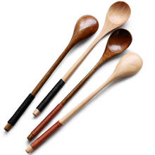 6Pcs/Set Handmade Wooden Creative Long Teaspoons Japanese Style Dessert Spoon Honey Coffee Mixing Spoons Kitchen Tableware 2024 - buy cheap
