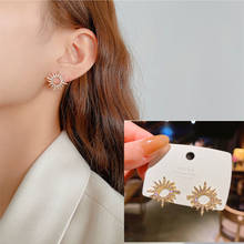 BXboxue-pendientes elegantes de lujo para mujer, aretes con diamantes de imitación de girasol coreano, joyas inusuales, joyería kolczyki 2024 - compra barato