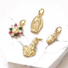 2pcs 14k Gold Plated Virgin Mary Pendant Necklace Bracelet Jewelry Making Supplies Diy Earrings Hand Made  Copper Accessories 2024 - buy cheap
