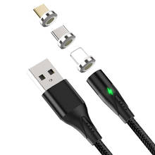 Tutew-Cable magnético 3A tipo C, Cable Micro USB de carga rápida, cargador rápido magnético para teléfono móvil, Cable de datos LED 2024 - compra barato