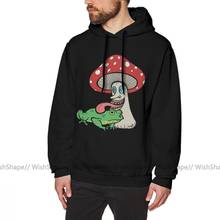 Psychedelic Hoodie Mushroom Licking Toad Hoodies Oversize Black Pullover Hoodie Loose Cotton Long Length Autumn Men Hoodies 2024 - buy cheap