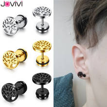JOVIVI Stainless Steel Tree of Life Stud Earring Fake Ear Gauge Illusion Earrings Stud Ear Piercing Jewelry 1-3 Pairs 1.2mm 16G 2024 - buy cheap