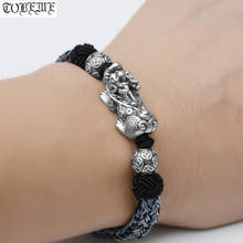 Handmade 999 Silver Pixiu Bracelet Braided Fengshui Wealth Pixiu Beaded Bracelet Good Luck Bracelets for Lovers 2024 - buy cheap