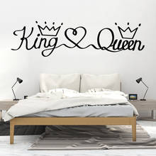 Romântico king & queen frase vinil decalque da parede para decoração do quarto do bebê adesivos decoração para casa mural lc1837 2024 - compre barato