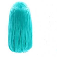 Средней длины прямая челка Зеленый парик для косплея парики из натуральных волос для вечеринки 2024 - купить недорого