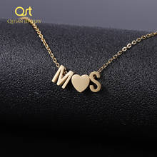 Fashion Tiny Dainty Heart Initial Necklace Personalized Letter Necklaces Name Jewelry for women accessories girlfriend gifts 2024 - buy cheap