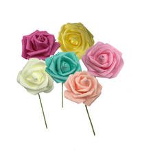 25 Heads New Colorful Artificial PE Foam Rose Flowers Bride Bouquet Home Wedding Decor Scrapbooking DIY Supplies 2024 - buy cheap