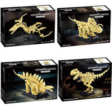 Jurassic Dinosaur World Park Series T-rex Triceratops Skeleton Building Blocks Indominus Rex Dino Fossil Bricks Toys Kids Gifts 2024 - buy cheap