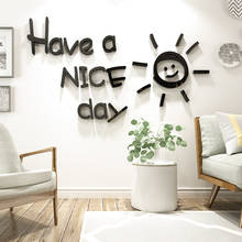 Adesivo de decoração de parede com espelho 3d, adesivo de acrílico para decoração de casa, sala de estar, decalque de parede para dia agradável, decoração de quarto 2024 - compre barato