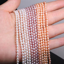 Natural Freshwater Pearl Beaded High Quality Rice Shape Punch Loose Beads for Make Jewelry DIY Bracelet Necklace Accessories 2024 - buy cheap