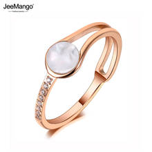 JeeMango-anillo de acero inoxidable con diamantes de imitación para mujer, sortija, oro rosa, estilo bohemio, JR20003 2024 - compra barato