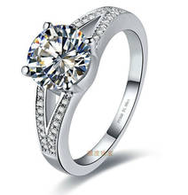 Anillos de Compromiso de piedra sintética de 2 CT, modelos clásicos, anillo de promesa de plata esterlina, anillos de boda para mujer 2024 - compra barato