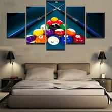 Hd Printed Modular Canvas Poster 5 Panels Snooker Pool Painting Sports Billiards Baseball Wall Art Living Room Decor 2024 - buy cheap