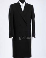 Black Long Men's Blazer Fashion Men's Dress Clothing Formal Evening Dress Masculino 2021 New Men's Formal Slim Fit Suit Blazer 2024 - buy cheap