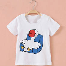 Camiseta de Animal perezoso para niña, camiseta de dibujos animados para niño, ropa de diseño Kawaii para niño, Top de cuello redondo con estampado Simple Harajuku 2024 - compra barato