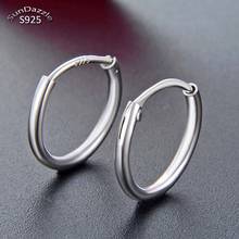 Круглые серьги-кольца из серебра 925 пробы для женщин и детей 2024 - купить недорого