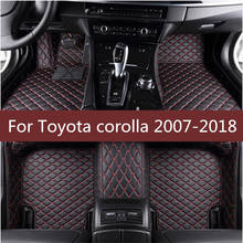 Car Floor Mats Flash Mat Leather Custom Foot Pads Automobile Carpet Car Cover For Toyota corolla 2007-2014 2015 2016 2017 2018 2024 - buy cheap