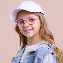 Óculos infantil de silicone, óculos anti-luz azul da moda para bebês, armação macia, óculos simples, óculos da moda para crianças 2024 - compre barato
