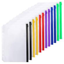 12PCS Binder Pockets A5 Size 6 Holes Zipper Binder Pouch Folders for 6-Ring Notebook Binder Loose Leaf Bags 2024 - buy cheap