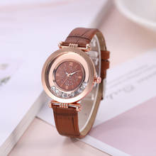 2021 Fashion Luxury Brand Leather Quartz Wristwatch Ladies Dress Rhinestone Watch Women Watches Reloj Mujer Montre Femme Clock 2024 - buy cheap