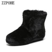 ZZPOHE winter new women's snow boots lovely outside wearing cotton boots thick bottom plus velvet warm and ankle plush shoes 2024 - buy cheap