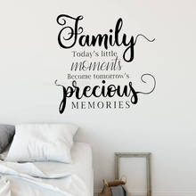 Família memórias valiosas decalque da parede do vinil motivacional frase palavras adesivos de parede decoração casa quarto citações inspire mural ll263 2024 - compre barato