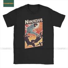 Camisetas de algodón Vintage para hombre, camisa de manga corta con diseño de Jesús Ninja, parodia de Dios Santo, cuello redondo, talla grande 2024 - compra barato