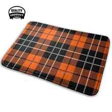 Seamless Tartan Cloth Orange Pattern Comfortable Door Mat Rug Carpet Cushion Pattern Check Modern Patterns Tartan Vector Black 2024 - buy cheap