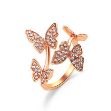 Anillos ajustables con apertura de mariposa para mujer, anillos elegantes de circonita blanca AAA, joyería de boda femenina 2024 - compra barato