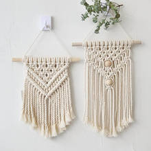 Nordic Macrame Wall Hanging Hand-woven Cotton Small Wall Decore Tapestry Children's Room Headboard Photo Props Boho Decor 2024 - buy cheap