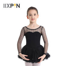 Girls Gymnastics Leotard ballet dress Ballet leotards for girls Kids Cotton Polka Dots Mesh Long Sleeves Ballet Dance Costumes 2024 - buy cheap