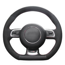 Cobertura de camurça para volante de carro, cobertura manual de camurça genuína preta para audi tt tts (8j) 2003-2012 a3 s3 (8p) sportback 2003-r8 2024 - compre barato