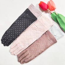 2021 New Ladies Mid Long Bow Lace Cotton Printing Fruit Breathable Non-Slip Sunscreen Touch Screen Bike Driving Gloves for Women 2024 - buy cheap