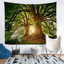 Decoración de bosque impreso para sala de estar, tapiz colgante de pared, Alfombra de Yoga, arte para decoración del hogar 2024 - compra barato