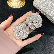 FYUAN Full Rhinestone Crystal Stud Earrings for Women Oversize Flower Crystal Earrings Party Weddings Jewelry Gifts 2024 - купить недорого
