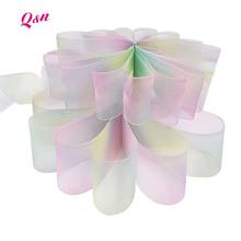 Fita de organza com cor degradê, q & n, 20 jardas, para decoração de casamento, faça você mesmo, acessório para embrulho de presente, artesanato 2024 - compre barato