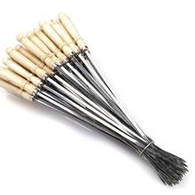 10pcs 40cm Stainless Steel BBQ Skewer Wooden Handle BBQ Needle Reusable Barbecue Meat String Grill Fork Outdoor Cooking Tool 2024 - buy cheap