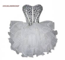 ANGELSBRIDEP-vestido de fiesta de Organza, cristales brillantes, para fiesta de graduación 2024 - compra barato
