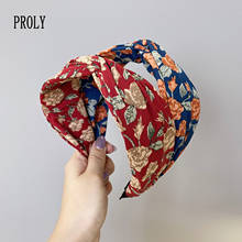 PROLY New Fashion Women Hair Accessories Wie Side Flower Headband Cross Knot Casual Turban Adult Soft Hairband Wholesale 2024 - buy cheap