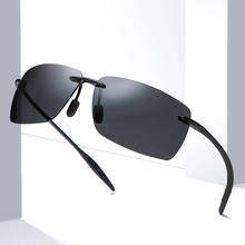 Cubojue gafas de sol polarizadas hombre sin montura gafas de sol para hombres TR90 ultraligero 12,6g de los hombres para conducir, para pescar Azul Rojo espejo 2024 - compra barato
